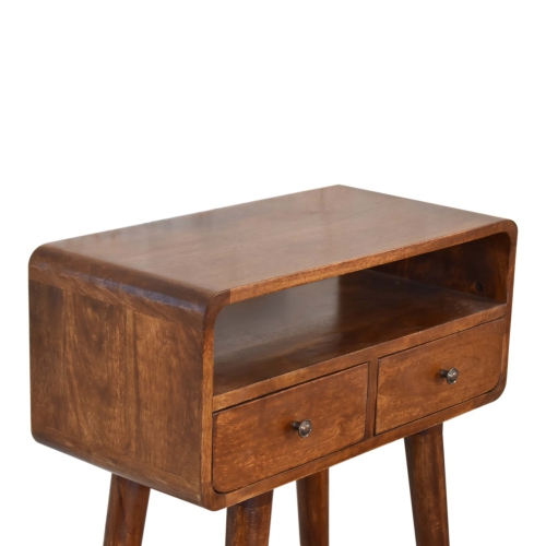 Artisan Furniture Solid Wood MiniConsole Table In Chestnut Finish