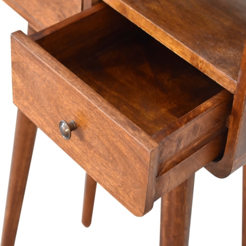 Artisan Furniture Solid Wood MiniConsole Table In Chestnut Finish