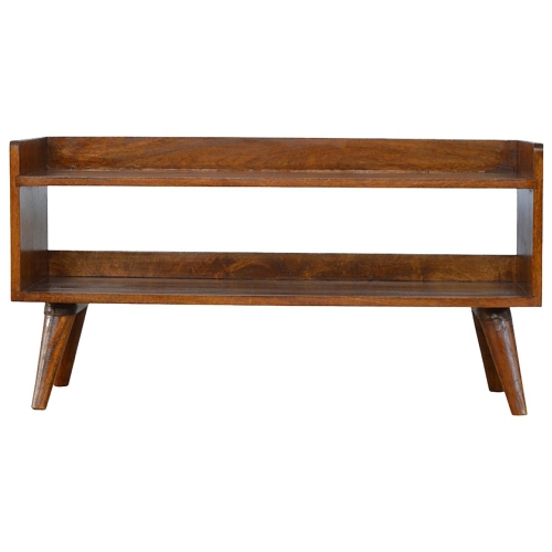 Artisan Furniture Solid Wood Chestnut Nordic Storage Bench in Chestnut Finish