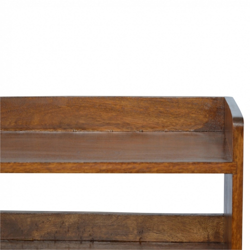 Artisan Furniture Solid Wood Chestnut Nordic Storage Bench in Chestnut Finish