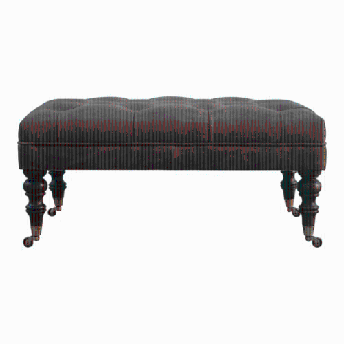 Artisan Furniture Buffalo Leather Ottoman In Walnut Finish