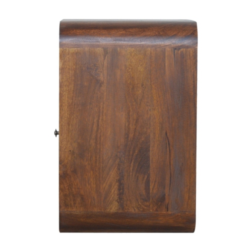 Artisan Furniture Solid Wood Curved Edge Nightstand In Chestnut Finish