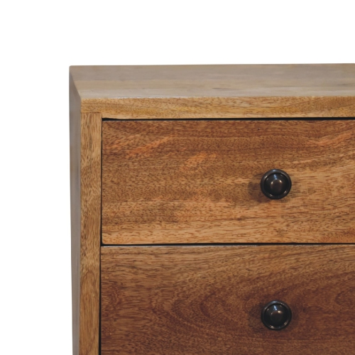 Artisan Furniture Solid Wood Mini 2 Drawer Nightstand In Oak-ish Finish