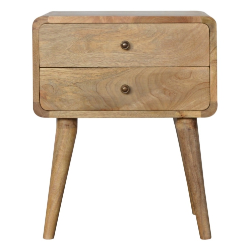 Artisan Furniture Solid Wood Curved Oak-ish Nightstand