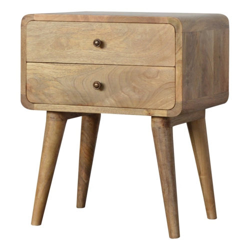 Artisan Furniture Solid Wood Curved Oak-ish Nightstand