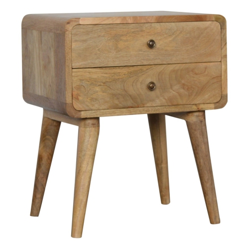Artisan Furniture Solid Wood Curved Oak-ish Nightstand