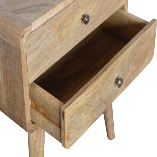Artisan Furniture Solid Wood Curved Oak-ish Nightstand
