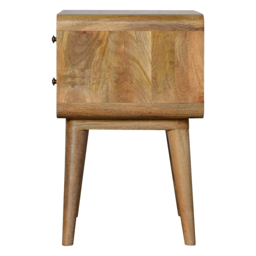 Artisan Furniture Solid Wood Curved Oak-ish Nightstand