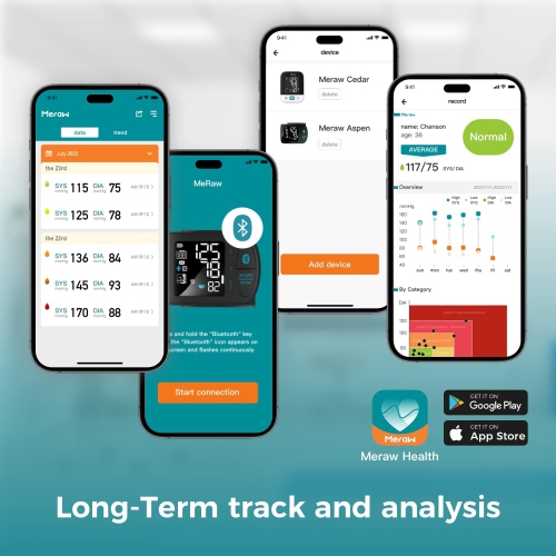 Tensiomètre au poignet Bluetooth Meraw