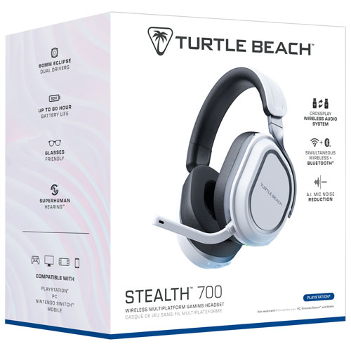 Casque de jeu sans fil Stealth 700 de Turtle Beach pour PS5/PS4 - Blanc
