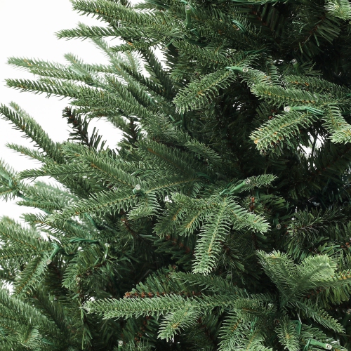 HOMCOM 6ft Prelit Christmas Tree with 1022 Tips, Warm White LED Lights and Metal Base, Hinged Artificial Xmas Tree, Automatic Open, Green