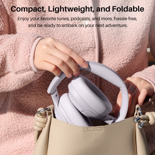 TOZO HT2 Hybrid Active Noise Cancelling Headphones, Wireless Over Ear Bluetooth Headphones, 60H Playtime, Hi-Res Audio Custom EQ via App Deep Bass