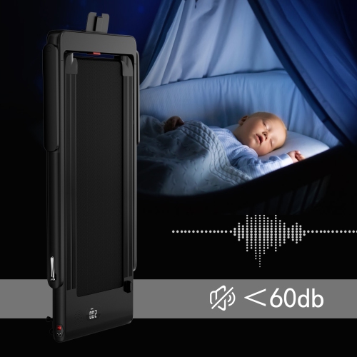 Superfit 2 in 1 Under Desk Treadmill, 2.5HP Folding Treadmills for Home Office w/Smart APP, Remote Control, LED Display, Bluetooth Speaker, Foldable