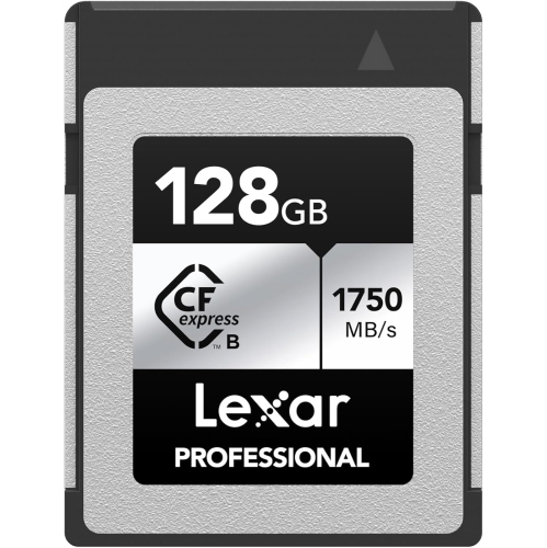 Carte mémoire CFexpress Professional de type B de la série Silver de Lexar 128&nbsp;Go, pour photographes, vidéastes, jusqu'à 1750/1300 Mo/s, vidéo 8K