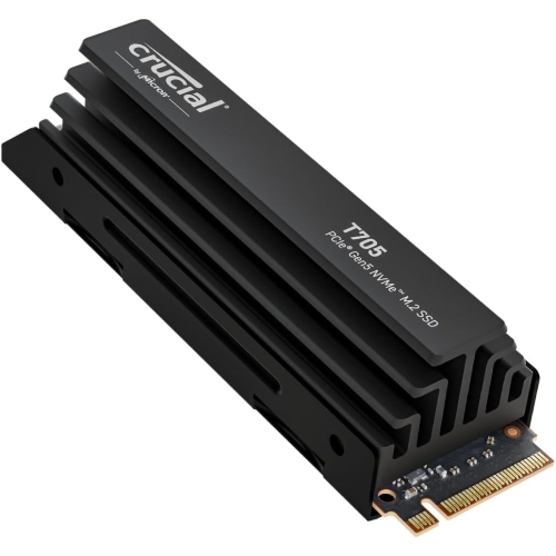 New 2024 Crucial T705 4TB PCIe Gen5 NVMe M.2 SSD with Heatsink - Up to 14,100 MB/s - Game Ready - Internal Solid State Drive - +1mo Adobe CC -