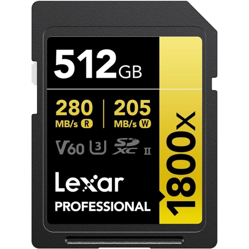 Lexar GOLD Series Professional 1800x 512GB SDXC UHS-II U3 Memory Card