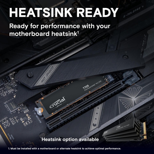 New 2024 Crucial T705 4TB PCIe Gen5 NVMe M.2 SSD - Up to 14,100 MB/s - Game Ready - Internal Solid State Drive - +1mo Adobe CC - CT4000T705SSD3