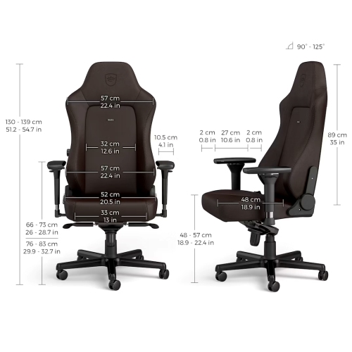 noblechairs HERO Premium Gaming and Office Chair - Superior Ergonomics, Faux Vegan Leather Supports up to 150 kg, Java Edition
