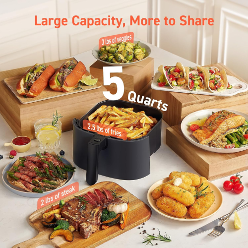 COSORI Air Fryer 5Qt(4.7L), 9-In-1 Less Oil Airfryer Oven, UP to 450℉, Quiet Operation, 30 Exclusive Recipes, Nonstick Basket, Compact, Dishwasher