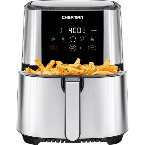 CHEFMAN STORE  Chefman Turbofry Touch Air Fryer, 5Qt (4.75L) Family Size, One Touch Digital Control Presets, French Fries, Chicken, Meat, Fish