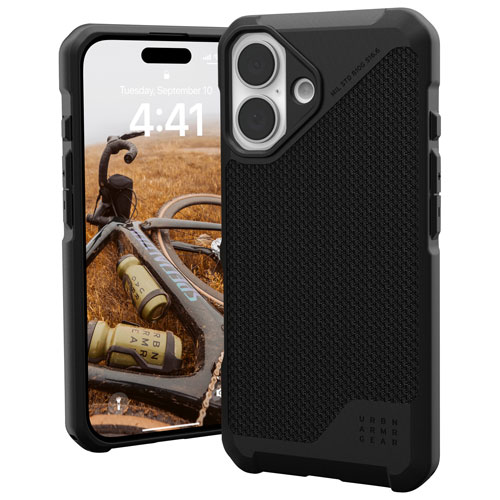 UAG Metropolis LT Fitted Hard Shell Case with MagSafe for iPhone 16 - Kevlar Black