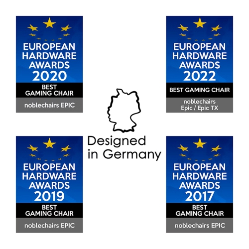 noblechairs EPIC Premium Gaming and Office Chair - Superior Ergonomics, Tilt Faux Vegan Leather Supports up to 150 kg, White Edition