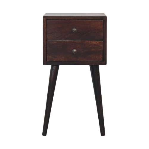 Artisan Furniture Solid Wood Mini 2 Drawer In Light Walnut Nightstand