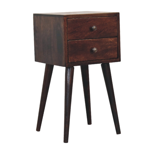 Artisan Furniture Solid Wood Mini 2 Drawer In Light Walnut Nightstand
