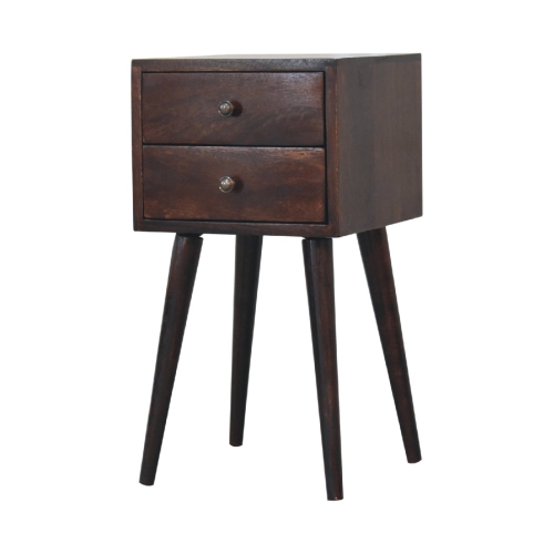 Artisan Furniture Solid Wood Mini 2 Drawer In Light Walnut Nightstand