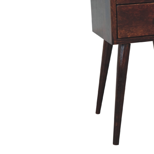 Artisan Furniture Solid Wood Mini 2 Drawer In Light Walnut Nightstand