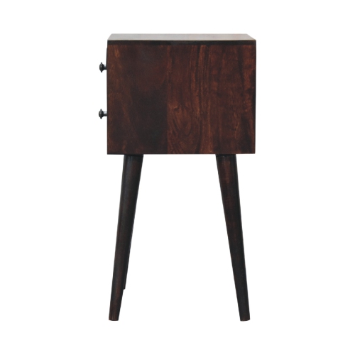 Artisan Furniture Solid Wood Mini 2 Drawer In Light Walnut Nightstand