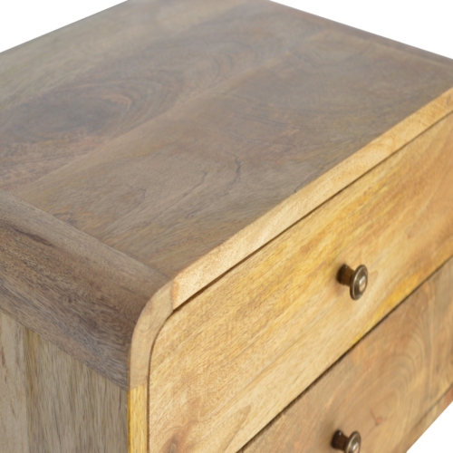 Artisan Furniture Solid Wood 2 Drawer Floating Nightstand in Oak-ish finish