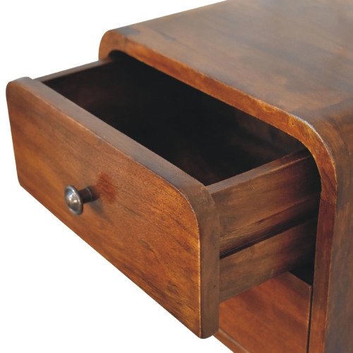Artisan Furniture Solid Wood Floating Mini Nightstand In Chestnut Finish