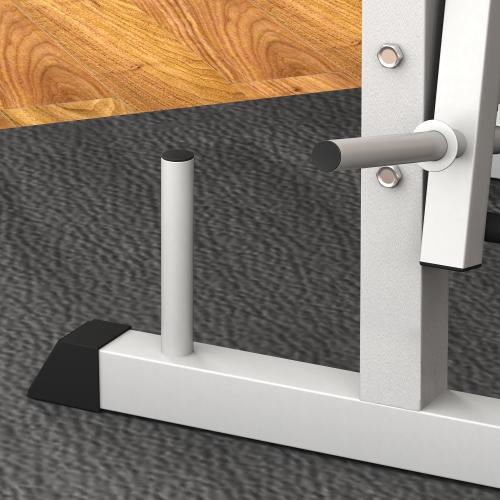 Soozier Adjustable Weight Bench with Squat Rack, Preacher Curl Pad, Leg Developer, Butterfly, and Weight Storage, Multi-Function Bench Press Set for