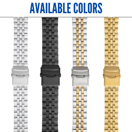 Bandini 24mm Stainless Steel Watch Band for Suunto 9, 9 Baro, 7 and Spartan - Metal Watch Band For Diesel On Axial and Full Guard - Gold Tone