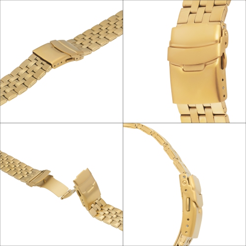 Bandini 18mm Stainless Steel Metal Watch Band, Universal Smartwatch Band - Gold Tone