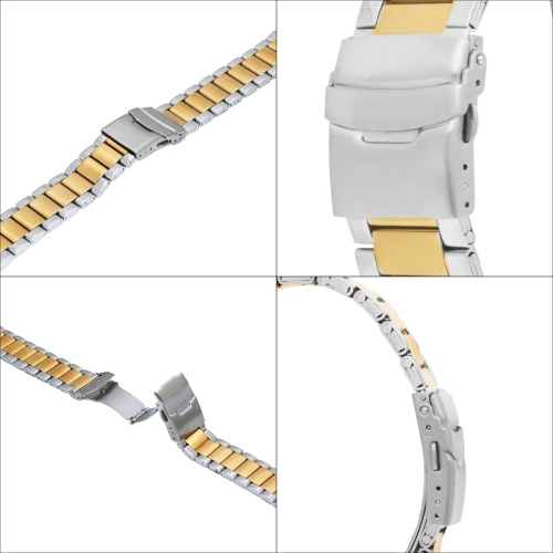 Bandini 24mm Stainless Steel Watch Band for Suunto 9, 9 Baro, 7 and Spartan - Metal Watch Band For Diesel On Axial and Full Guard -Two-Tone
