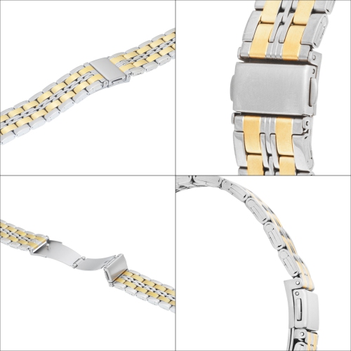 Bandini 24mm Stainless Steel Watch Band for Suunto 9, 9 Baro, 7 and Spartan - Metal Watch Band For Diesel On Axial and Full Guard -Two-Tone