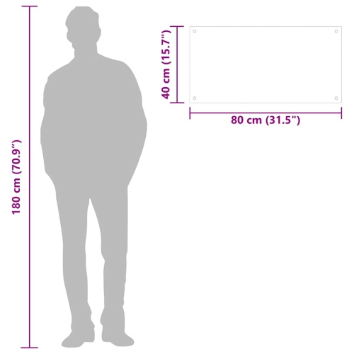 vidaXL Kitchen Backsplashes 2 pcs Black 80x40 cm Tempered Glass