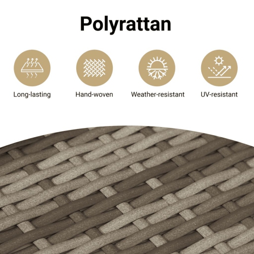 vidaXL Garden Storage Box Grey 110x55x63 cm Poly Rattan Acacia Wood