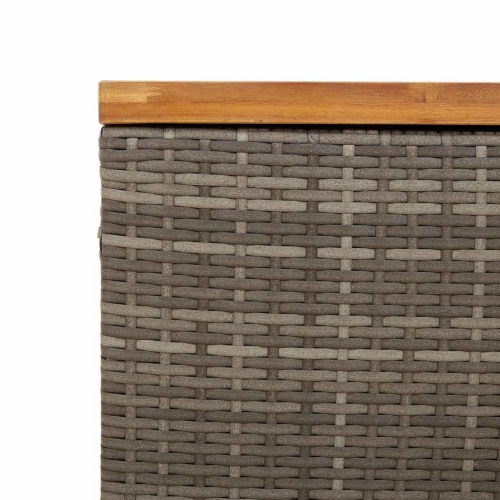 vidaXL Garden Storage Box Grey 110x55x63 cm Poly Rattan Acacia Wood