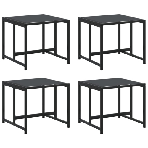 VIDAXL  Garden Stools 4 PCs Steel And Textilene In Black