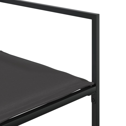 vidaXL 17 Piece Garden Dining Set with Cushions Black Textilene