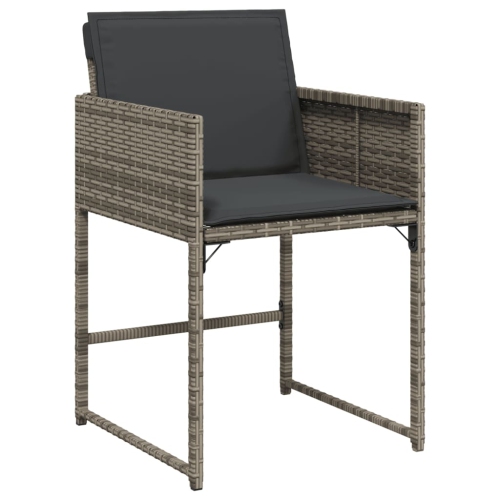 vidaXL 7 Piece Garden Dining Set with Cushions Grey Poly Rattan