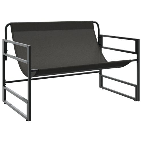 vidaXL Garden Bench with Cushion Anthracite 113 cm Steel