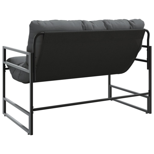 vidaXL Garden Bench with Cushion Anthracite 113 cm Steel