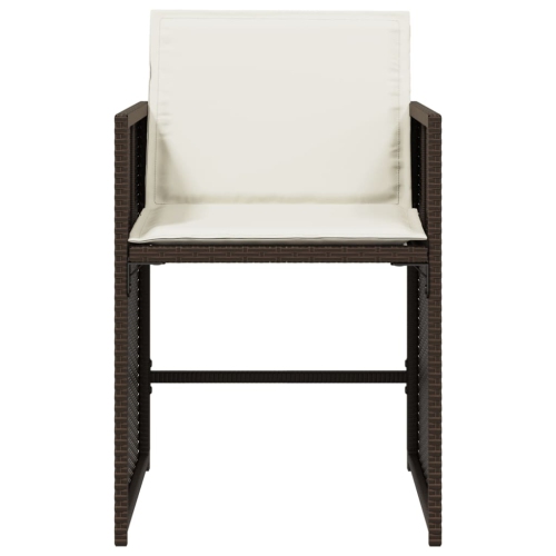 vidaXL Garden Chairs with Cushions 4 pcs Brown Poly Rattan