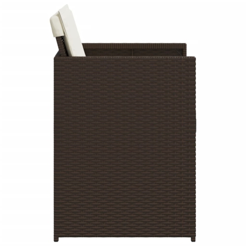 vidaXL Garden Chairs with Cushions 4 pcs Brown Poly Rattan