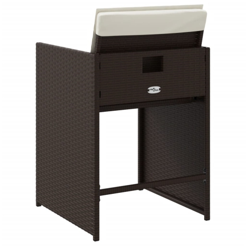 vidaXL Garden Chairs with Cushions 4 pcs Brown Poly Rattan