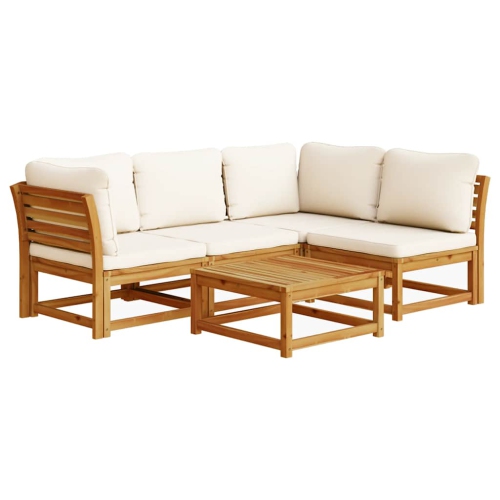 VIDAXL  5 Piece Garden Lounge Set With Cushions Solid Wood Acacia